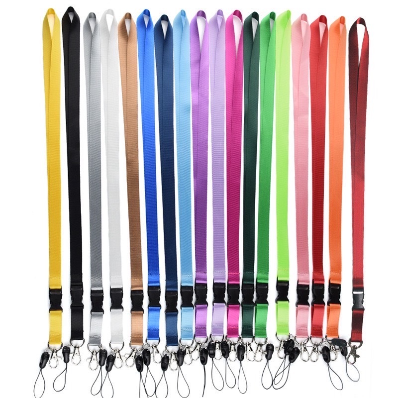 🔥ใหม่ สายคล้องคอห้อยโทรศัพท์ 18 สีเลือกสีได้ ตะขอเป็นเหล็กขาว Long Telephone Lanyard and Phone Charms CS