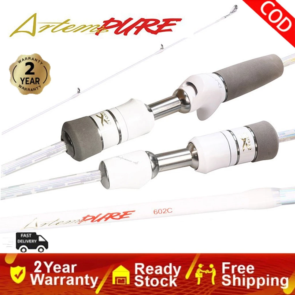 ArtemisPure Ultralight ฤดูหนาวกุ้งเบ็ดตกปลาน้ําแข็งแบบพกพาฤดูหนาวตกปลา Rod Spinning Casting Ice 1.8M