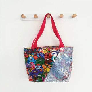 HAWM-กระเป๋าถือใสลาย Hello Kitty กันน้ำ กระเป๋านักเรียน กระเป๋าเอนกประสงค์ (ใส่เอกสาร ช้อปปิ้ง ท่องเที่ยว ว่ายน้ำ)