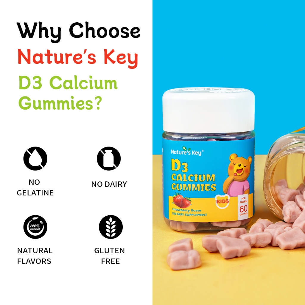 D3 แคลเซียม Gummies สำหรับเด็ก, สนับสนุน สุขภาพกระดูกและฟัน, รสสตรอเบอร์รี่, 60 Gummies, ได้รับการอนุมัติจาก FDA - รูปที่ 5