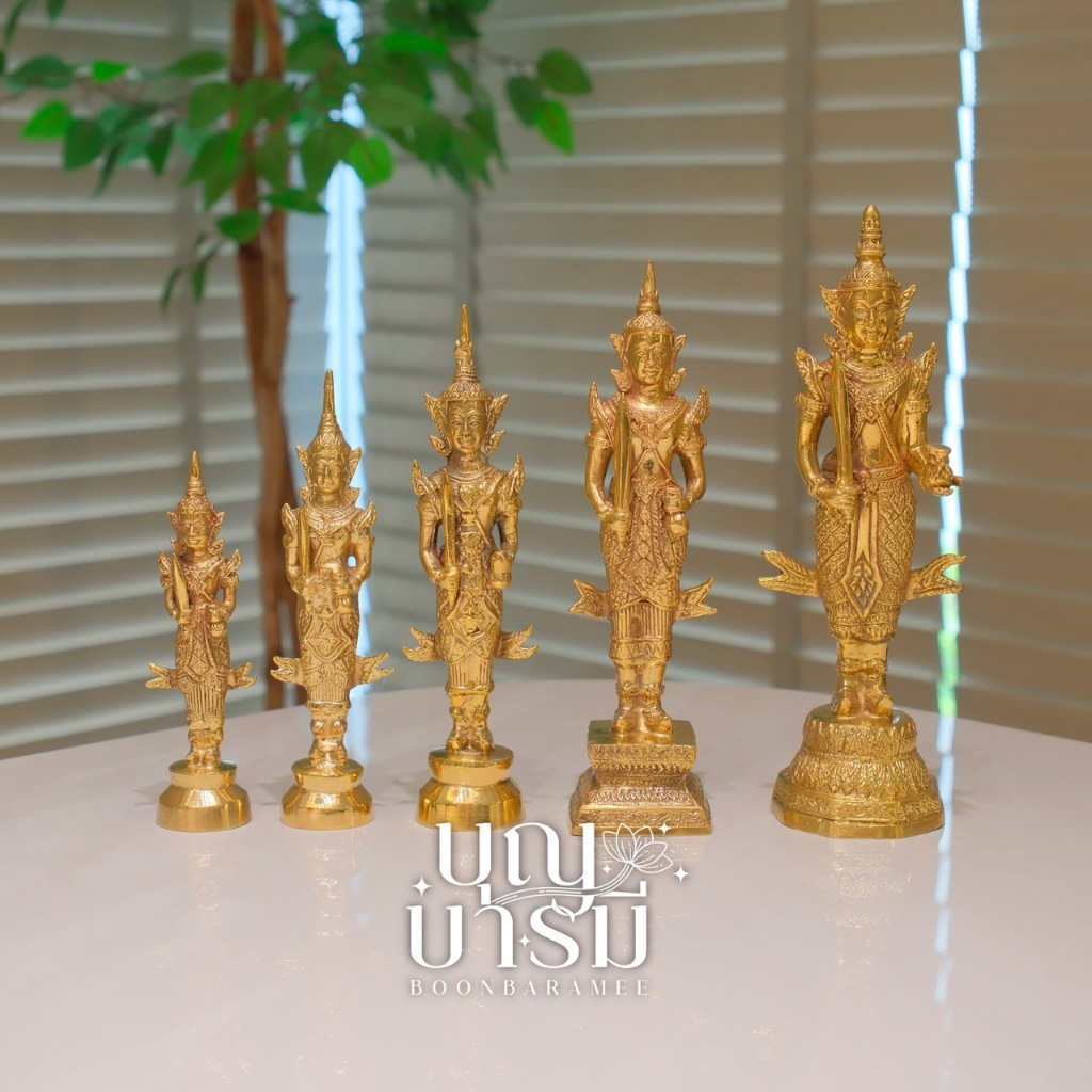 พระภูมิ พระชัยมงคล เจว็ด ทองเหลือง ตุ๊กตาตั้งศาล ขนาด 5/6/7/8/9 นิ้ว