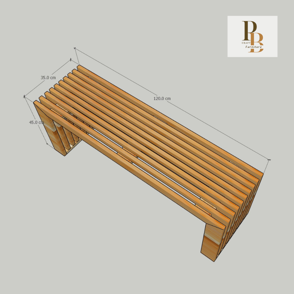 ม้านั่ง เก้าอี้นั่งซี่ แบบโมเดิร์น ไม้สักแท้ ขนาด 35 x 120 ซม. Teakwood modern bench ราคา ถูกที่สุด ดีลบีเคเค แกลเลอรีภาพที่ 5