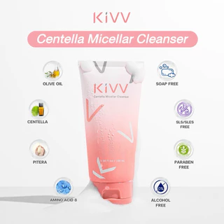 โฟมเจลคีฟ ป้องกันสิว Kivv centella micellar cleanser 100ml.