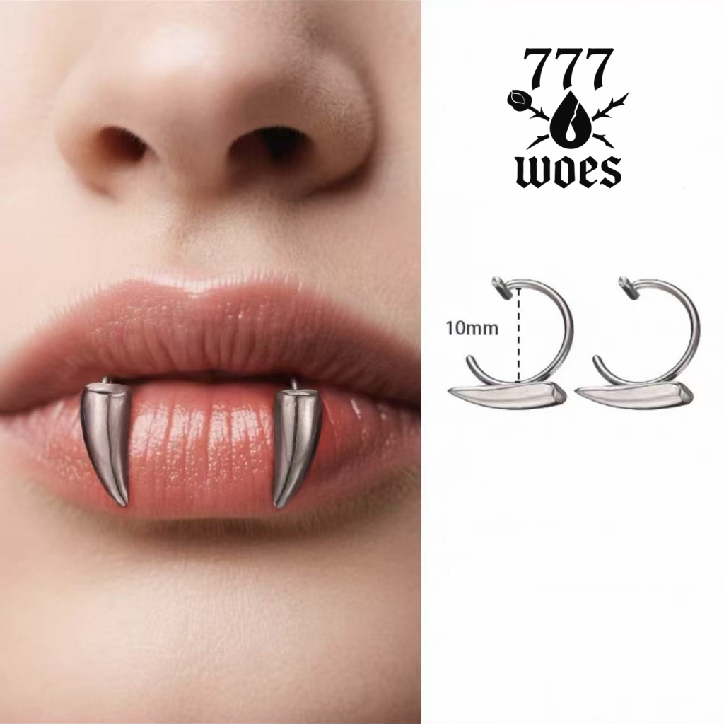 777WOESที่หนีบปากเขี้ยวแวมไพร์ แบบไม่ต้องเจาะ ฟันปีศาจเขี้ยวปลอมสไตล์ฮาโลวีน สำหรับแต่งตัวคืนปล่อยผี