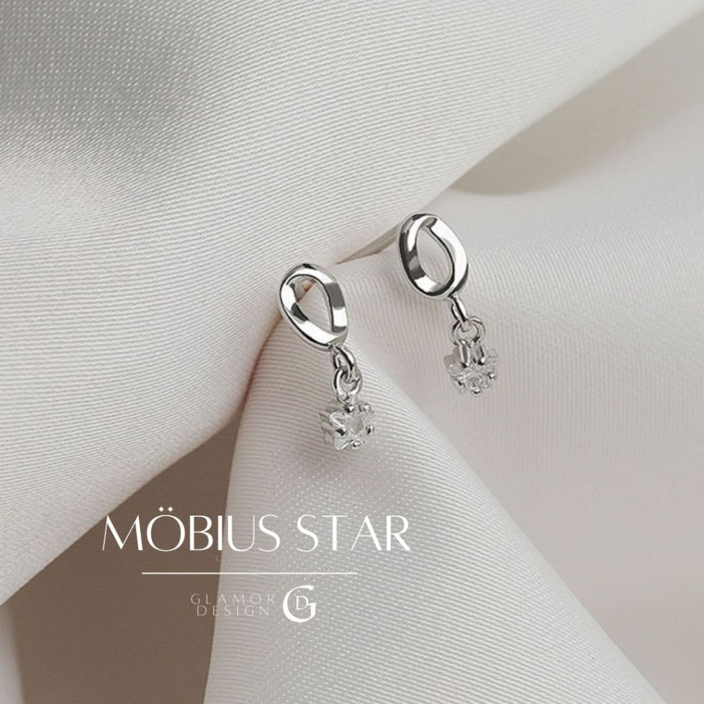 GLAMOR✨ต่างหูแฟชั่น Möbius Star ต่างหู ทรงโมเบียส เงิน925แท้ ใส่สบายไร้ระคายเคือง