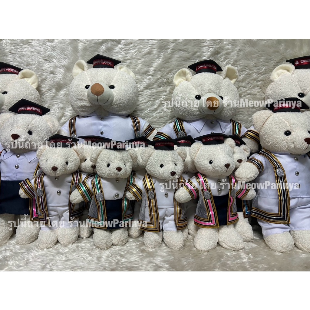 หมีชุดครุยราชภัฏสวนสุนันทา ของขวัญรับปริญญา ของที่ระลึก แฮนด์แมด สินค้าพร้อมาส่ง