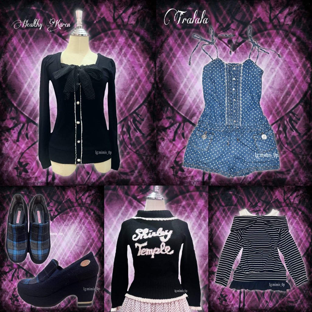 💙 เสื้อผ้าญี่ปุ่นมือสอง แต่งอก ลายPokadot Lizlisa Tralala