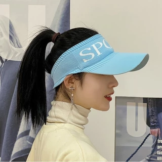 [W0139] หมวกกันแดด สกีนลายSPORT หมวกแก๊ป หมวกครึ่งใบ ผ้ายืดได้ ระบายอากาศ ป้องกันแสง UV