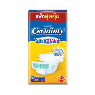 [ทั้งหมด 4 แพ็ค] เซอร์เทนตี้ ผ้าอ้อมผู้ใหญ่ เทป เซฟ แอนด์ แคร์ ไซส์ M-L CERTAINTY TAPE SAVE AND CARE SIZE M-L