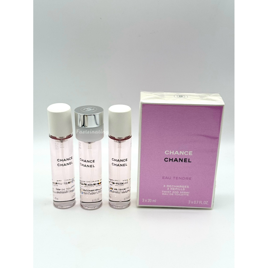 Chanel Chance Eau Tendre  EDT Twist and Spray Refill 3x20ml(ไม่รวมเคส) สินค้าของแท้ฉลากไทยค่ะ