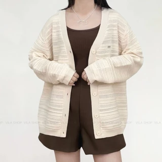 VILA | HARUKA CARDIGAN VL104 เสื้อคลุมไหมพรมทอลายฉลุ