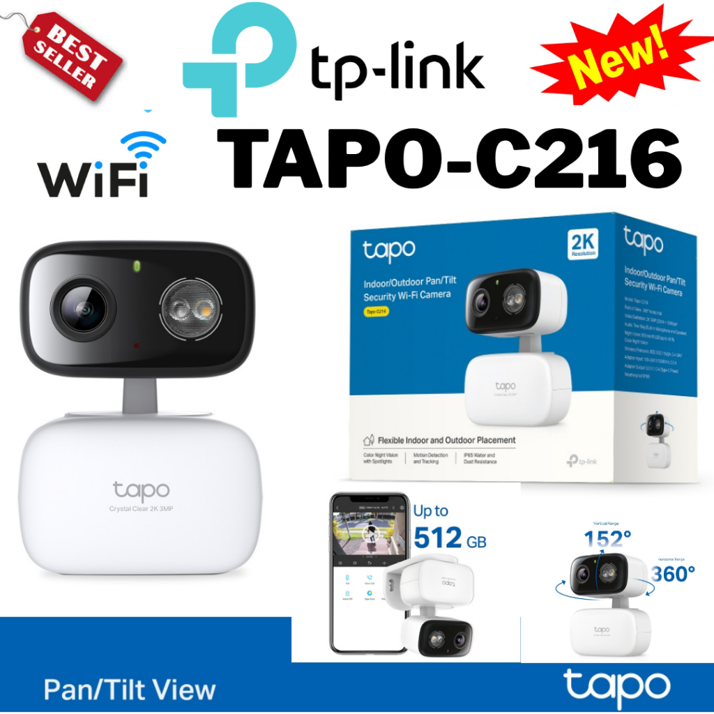 ⚡️🔥ขายดีส่งไว🔥⚡️Tapo C216 กล้องวงจรปิด 2k 3mp Indoor/Outdoor Home Security Wi-Fi Camera