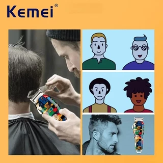 Kemei KM-Max2092 Km-5090 ปัตตาเลี่ยนตัดผมไฟฟ้า ชาร์จ USB สําหรับผู้ชาย ตัดผม กันขอบ
