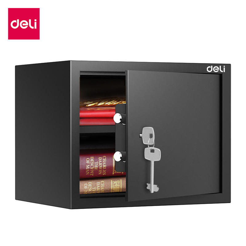 Deli ตู้เซฟนิรภัย ตู้เซฟ แข็งแรง ทนทาน สลักเกลียวล็อค2ชั้น พร้อมกุญแจ 2 ดอก Safe Box