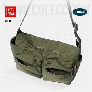Tawii. กระเป๋าคอม กระเป๋า ขนาดใหญ่ กระเป๋าข้าง สะพายข้างไนล่อน Unisex Bag กันน้ำ กระเป๋าเท่ๆ