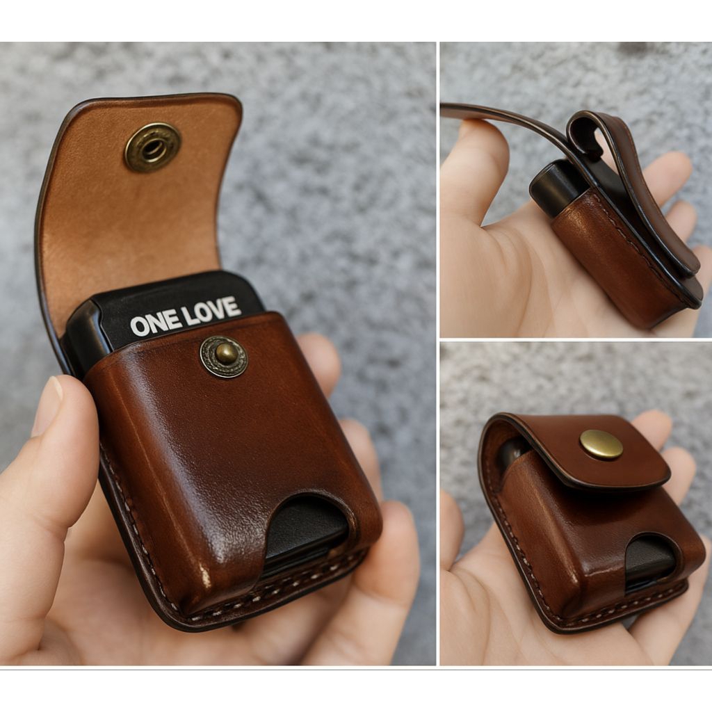 ซอง Zippo หนังแท้ – พกไว้...เท่ได้ทุกการจุด พิเศษรุ่นเจาะตูด