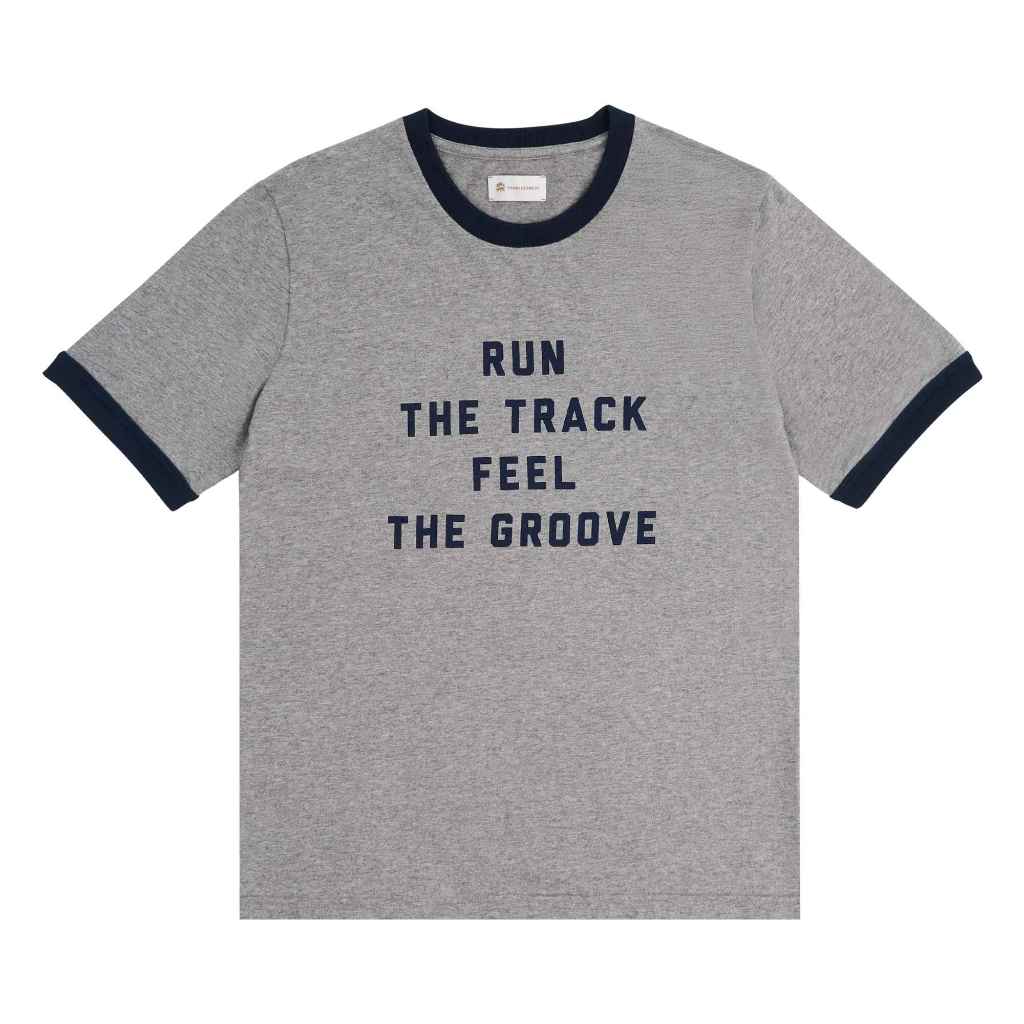 FEARLESSNESS Track & Tempo Ringer T-shirt - Grey