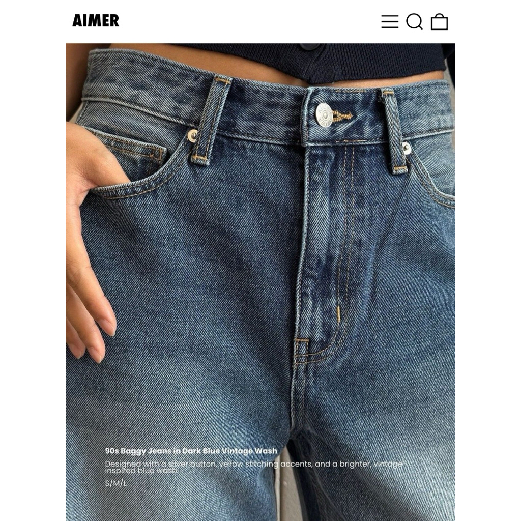 ❌ 𝐒𝐎𝐋𝐃 𝐎𝐔𝐓 ❌ กางเกงยีนส์ทรงBaggyแบรนด์Aimer