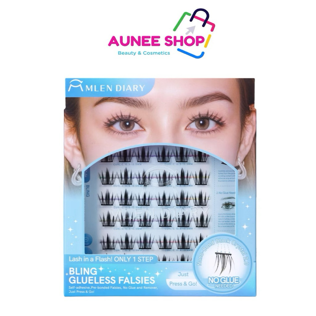 ส่งฟรี/มีไลฟ์  (ชิ้น)MLEN DIARY - Glueless Falsies เอ็มเลน ไดอารี่ ขนตาปลอมกาวในตัว