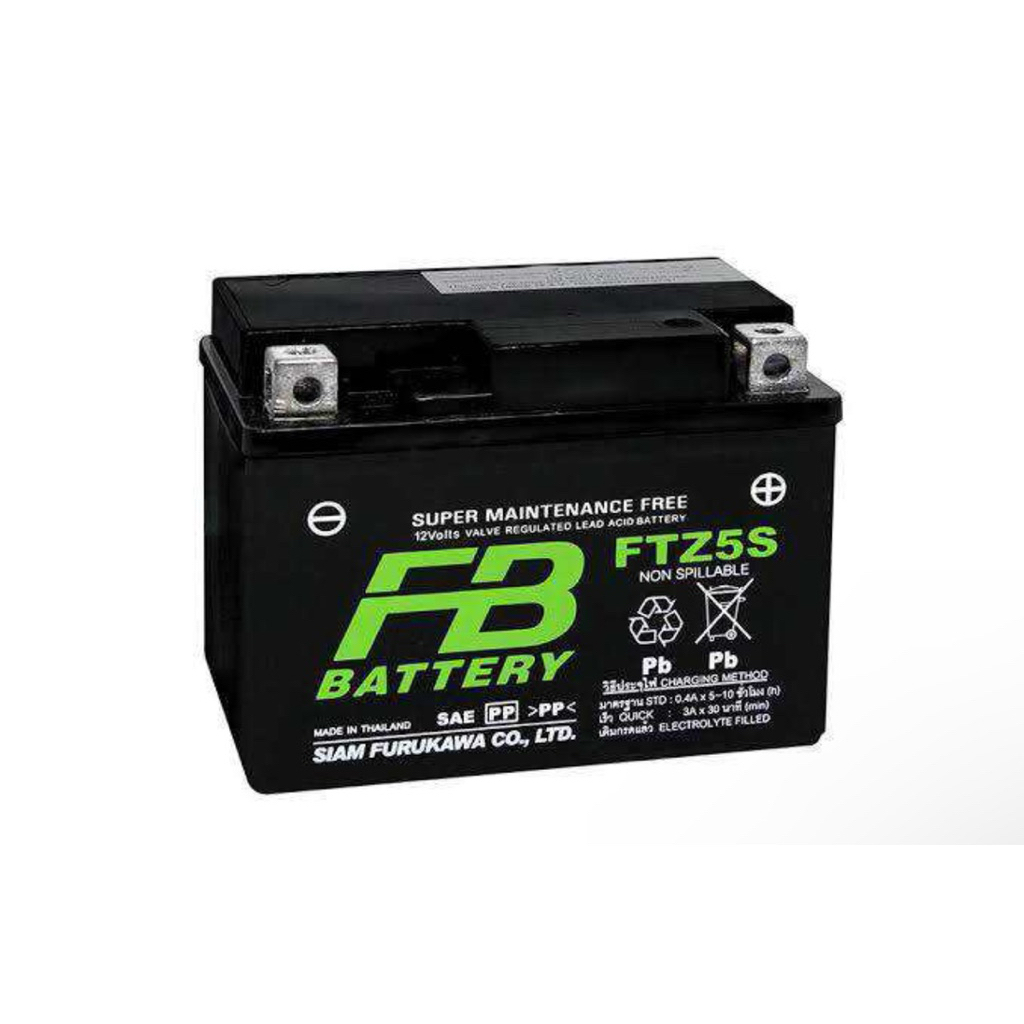 New แบตเตอรี่ honda Fb battery FTZ5 แบตเตอรี่มอเตอร์ไซค์ แบตแห้ง สำหรับ wave click110 scoopy zoomer 