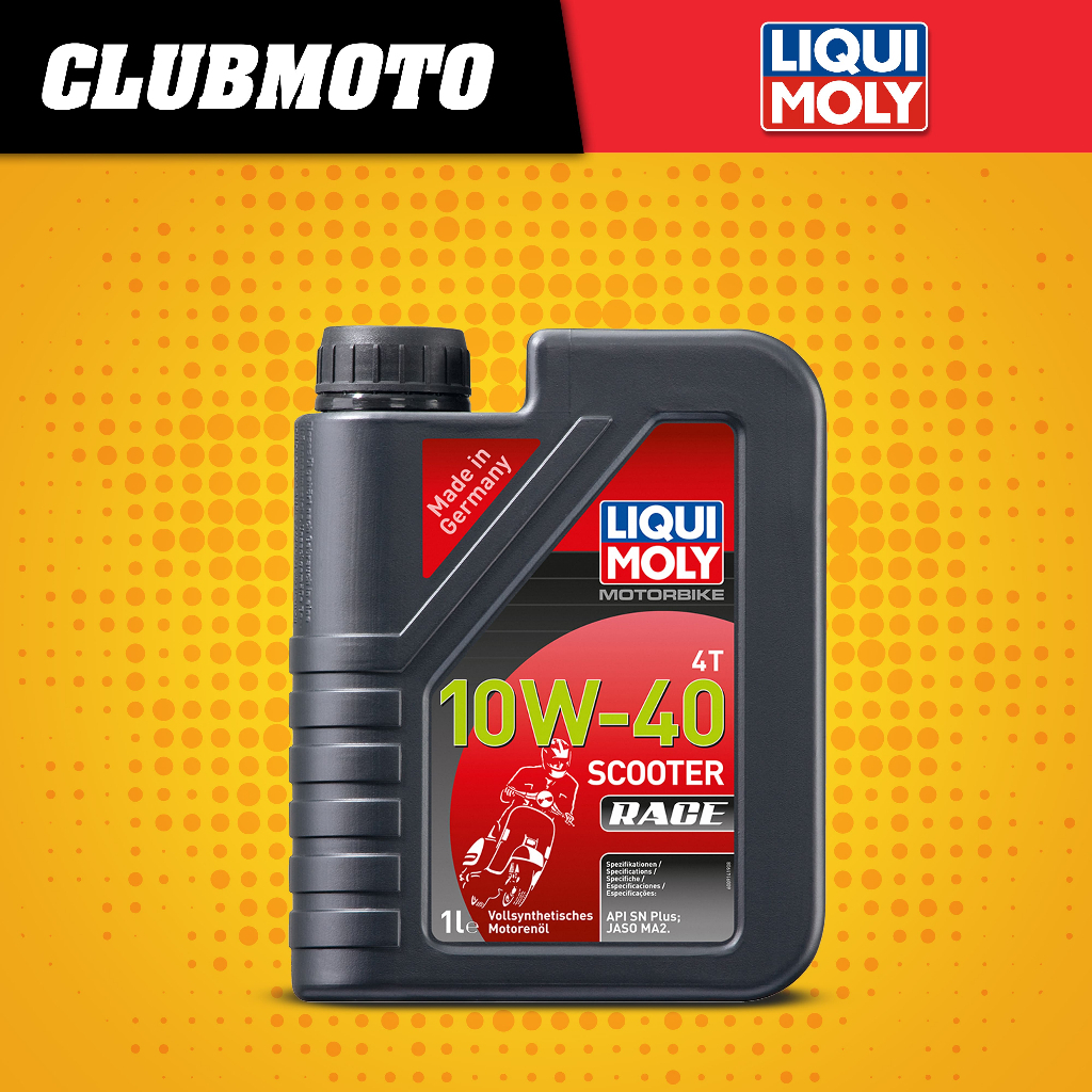 น้ำมันเครื่อง LIQUI MOLY น้ำมันเครื่องมอไซค์ 10W-40 MotorBike Scooter Race 4T (1ลิตร)
