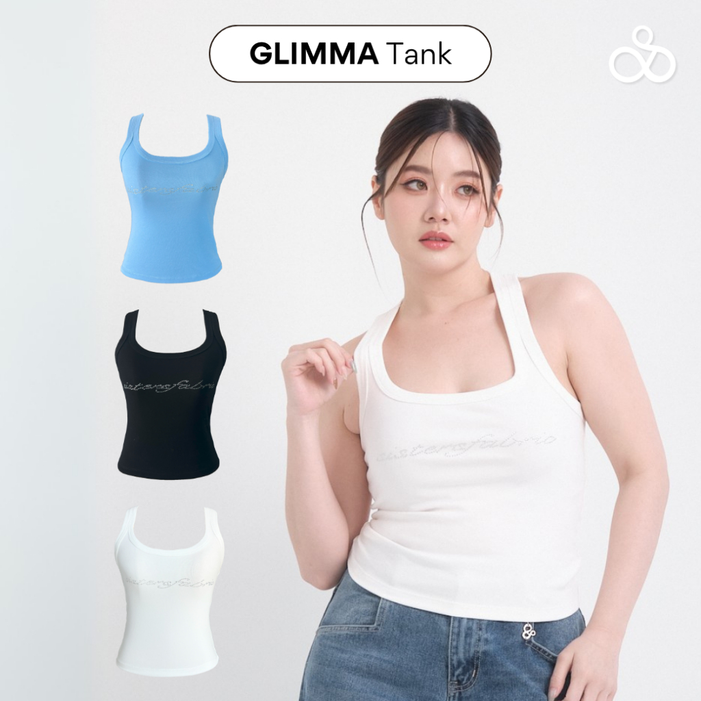 Sistersfabric - Glimma Tank เสื้อกล้ามผ้าคอตตอน รีดเพชร Sistersfabric