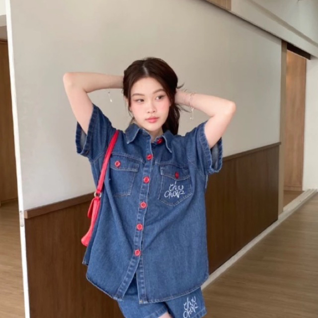 ⚡️ส่งด่วน ⚡️ chuuchop(C8320) Redvelvet denim set ชุดเซ็ทยีนส์