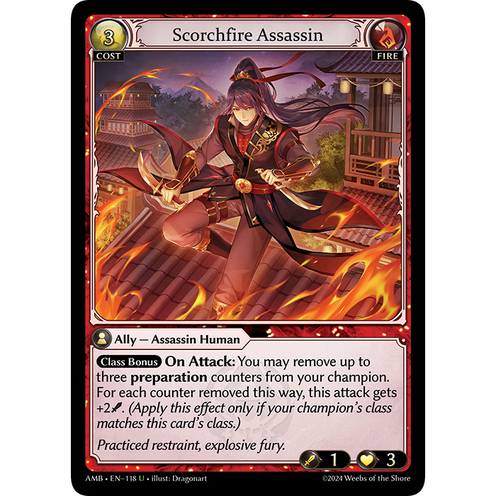 (EN-118U) Grand Archive TCG – Scorchfire Assassin การ์ดเกมส์แกรนด์อาร์ไคฟ์