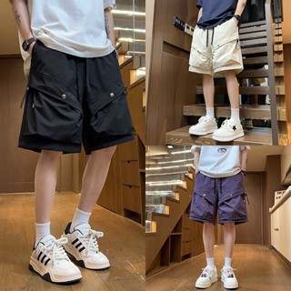 S-8XL กางเกงคาร์โก้ขาสั้น สตรีทแวร์กางเกงขากว้างเอวสูง,แฟชั่…