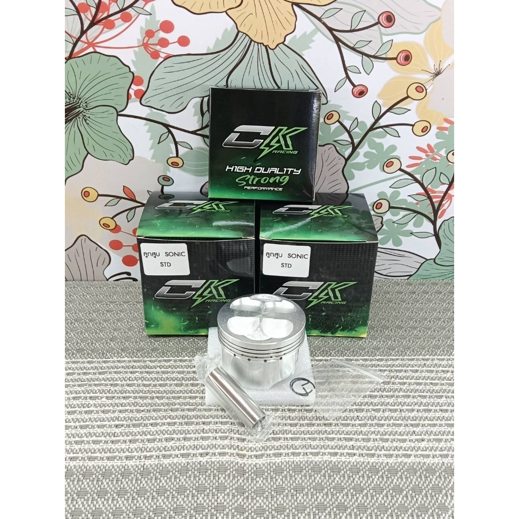 ชุดลูกสูบ โซนิค CK 58-62 มิลสลัก13 พร้อมหลบวาล์ว 4วาล์ว ใส่w110i  ไม่มีชัก หลบวาล์ว 19/17