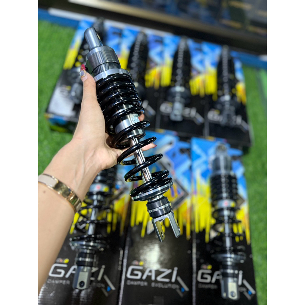 โช๊คหลัง โช๊คเดี่ยว GAZI GIORNOแท้100% Superme RX GIORNO MIO/FINO/CLICK/LEAD-125ยาว320MM.  โช๊คเดี่ยว🛵#Gazi แท้💯 - รูปที่ 2