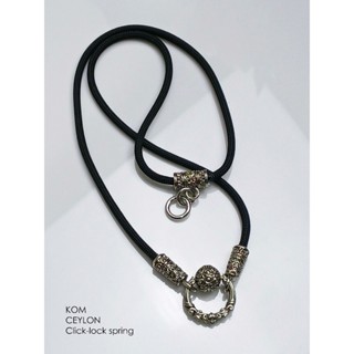 Ceylon Whitebrass Click-lock spring rope necklace for 2 amul…