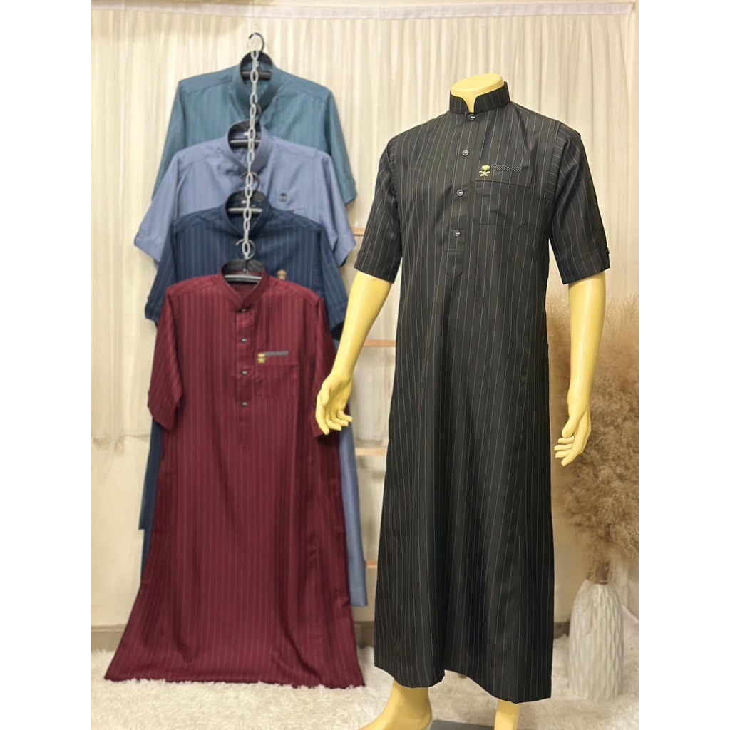 โต๊ปแขนสั้น ผ้าพัลมาลายริ้ว