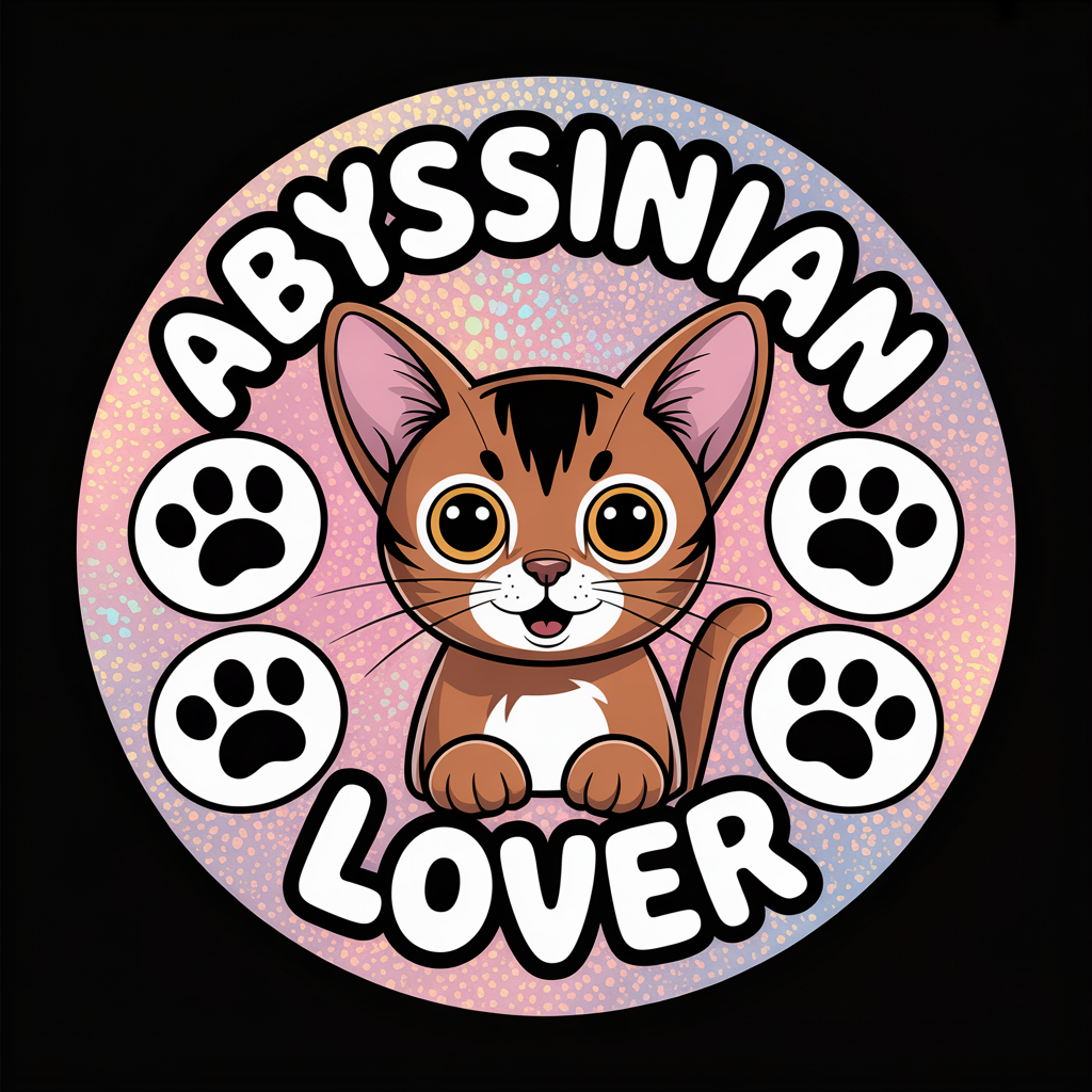 สติ๊กเกอร์ติดรถยนต์ ป้ายแม่เหล็กติดรถ ป้ายดูดกระจก แต่งรถ แมว Lover อะบิสซิเนียน Abyssinian