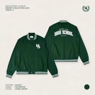 Highschool Preppy Collection 2025 Oversize Comfy Neoprene Varsity Jacket เสื้อคลุมนักศึกษา - OTB21542