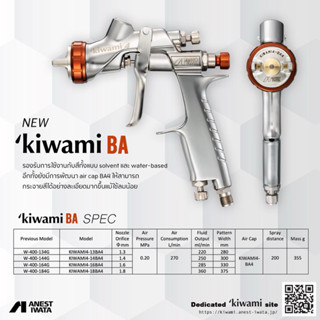 กาพ่นสี KIWAMI4 BA Anest iwata ของแท้ หัวพ่น 1.3 และ 1.4 มิล…