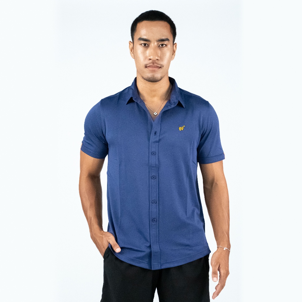 เสื้อโปโลกอล์ฟ LMV WISE TWILIGHT BLUE เรียบหรูแต่โดดเด่น ปักโลโก้ทอง เพิ่มพลังนักกอล์ฟ!
