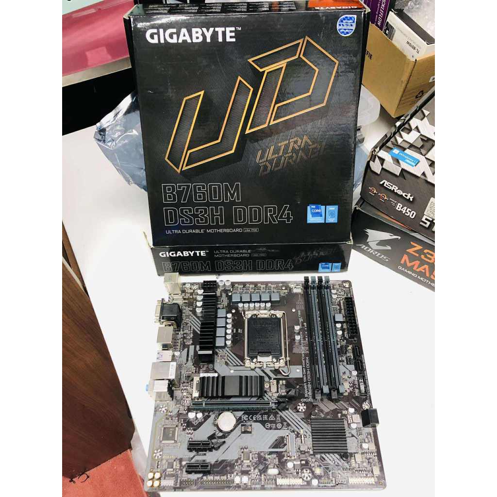MAINBOARD GIGABYTE B760M DS3H DDR4 (REV. 1.0) (M-ATX) มีกล่อง มีประกัน พร้อมใช้งาน ราคาประหยัด**