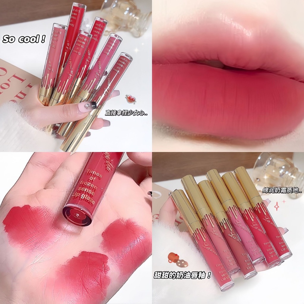 LAMEILAลิปสติก เนื้อแมทกํามะหยี่ ติดทนนานป้องกันน้ําNO.763