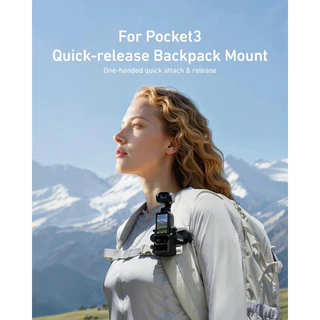 Telesin DJI Osmo Pocket 4 / 3 Quick-Release Backpack Mount ที่ยึดกระเป๋าเป้แบบหนีบ (ปลดเร็ว)