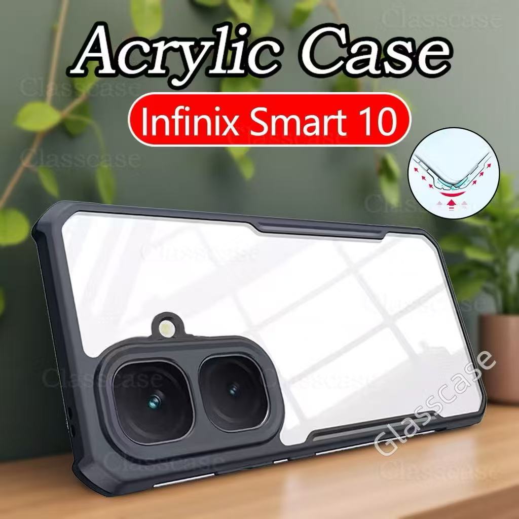 เคสขอบสี หลังใส สำหรับiNfinix Smar20 Smart10 plus / Pop10 เคสกันกระแทก