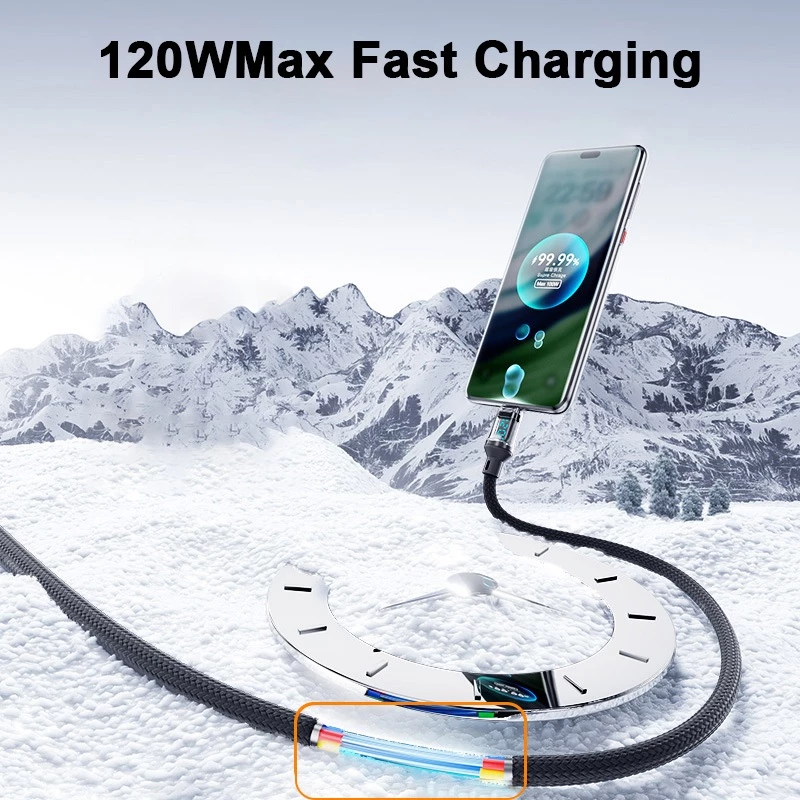 สายชาจแบตเร็ว 120W/6A สายชาร์จUSB Type C รองรับLED สายยาว1เมตร2เมตร thumbnail 9