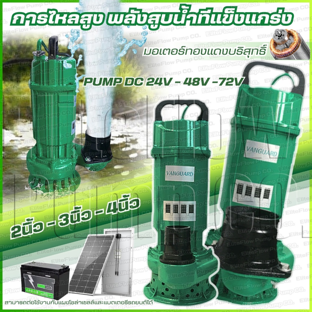 ปั๊มจุ่ม，ปั๊มน้ำ ，ปั้มน้ำ, ปั้มจุ่มพลังงานแสงอาทิตย์, DC24V 48v 72V 2-4 นิ้ว, ไร้แปรงถ่าน, ขดลวด ทองแดงเต็