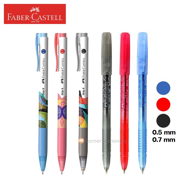 ปากกาลูกลื่นเฟเบอร์คาสเทลส์ Faber Castell รุ่น gripX5 X7 CX5 CX7 สีน้ำเงิน แดง ดำ ปากกาเฟเบอร์ pen