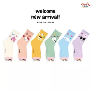 Chacha socks - ถุงเท้าซานริโอ้ Sanrio Mobile Socks ถุงเท้าเกาหลี แบรนด์ kikiya นำเข้าจากเกาหลี