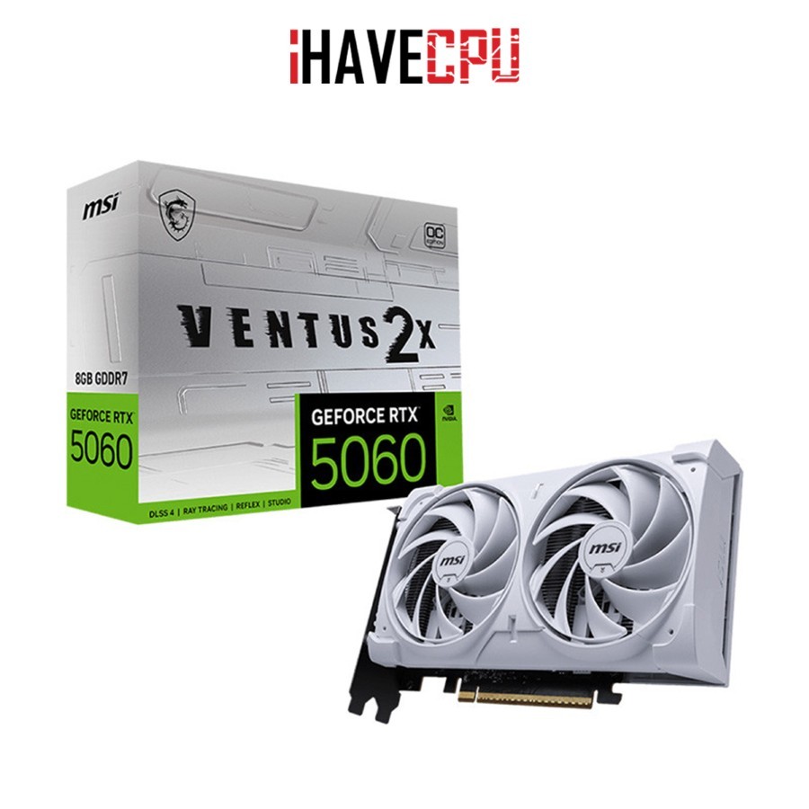 การ์ดจอ (vga) iHAVECPU MSI GEFORCE RTX 5060 VENTUS 2X OC WHITE 8G - 8GB GDDR7