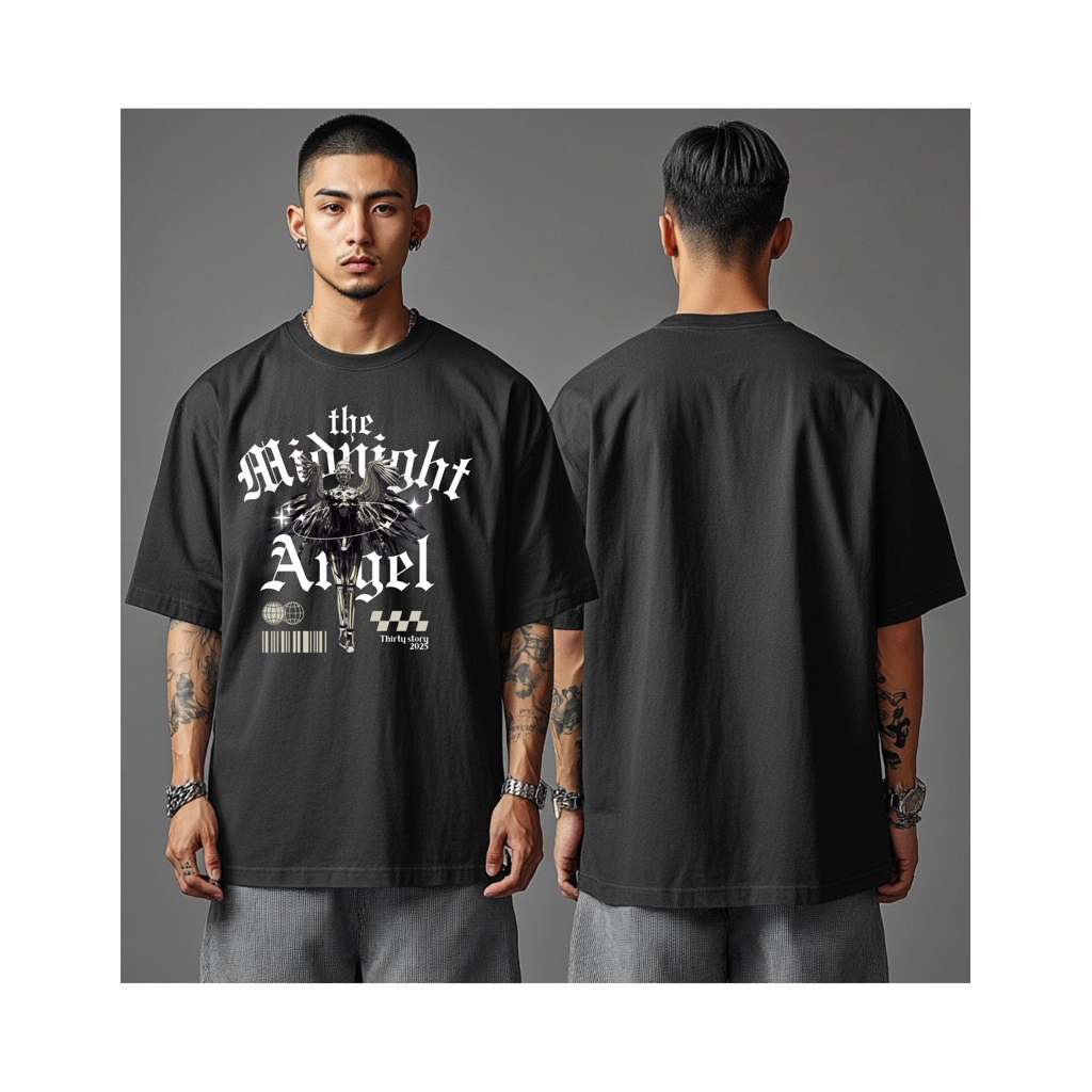 เสื้อ Oversized thiery story ลาย midnight angel