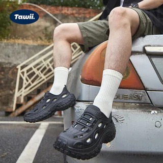 Tawii. รองเท้าแตะ ผู้ชายและผู้หญิง รองเท้ายาง กันลื่น กันน้ำ เบา ไซซ์ 35-45 สีดำ ฮิตสุด รองเท้า