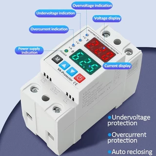 เครื่องป้องกันไฟฟ้าลัดวงจร 220V 40A/63A การควบคุมแรงดันไฟเกิน การป้องกันกระแสไฟเกิน