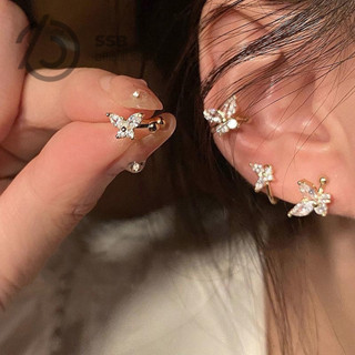 SSB ต่างหูผีเสื้อหนีบไร้เจาะ แบบโบโฮ น้ำหนักเบา กันน้ำ-กันสน…